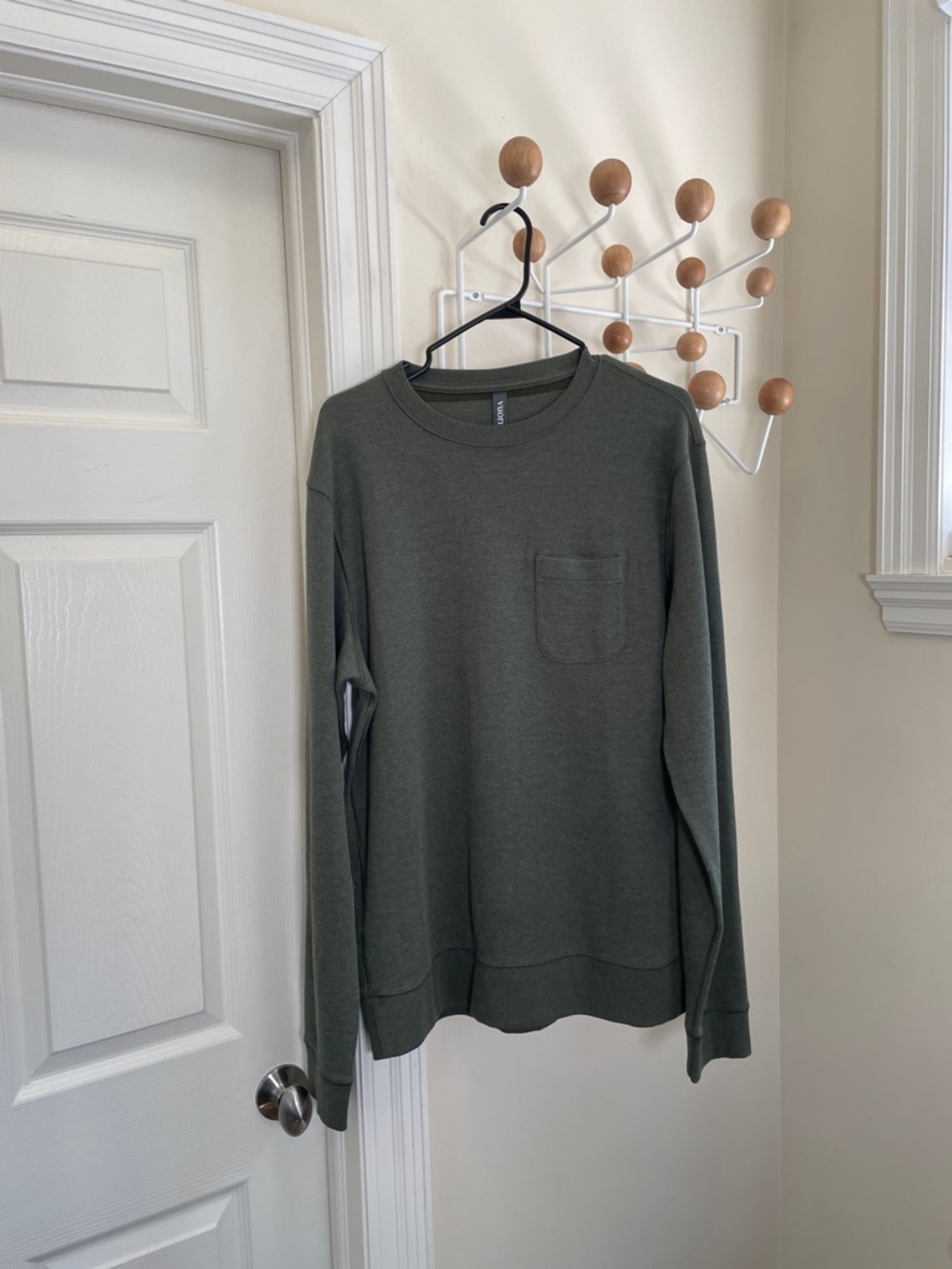 Vuori - Casual Long Sleeve Pocket Thick Shirt - Green - L